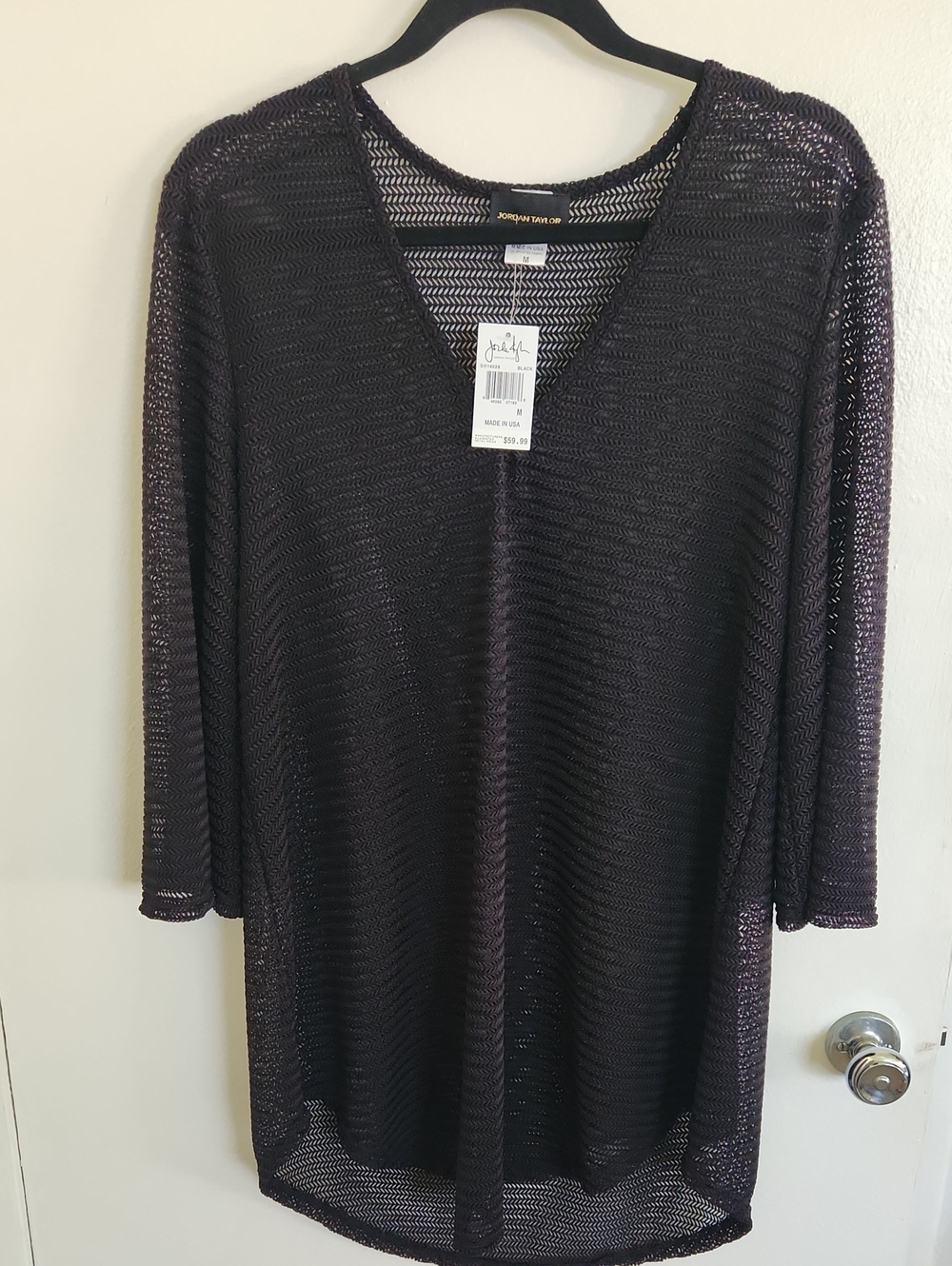 Jordan Taylor Open-Knit V-Neck Swim Coverup